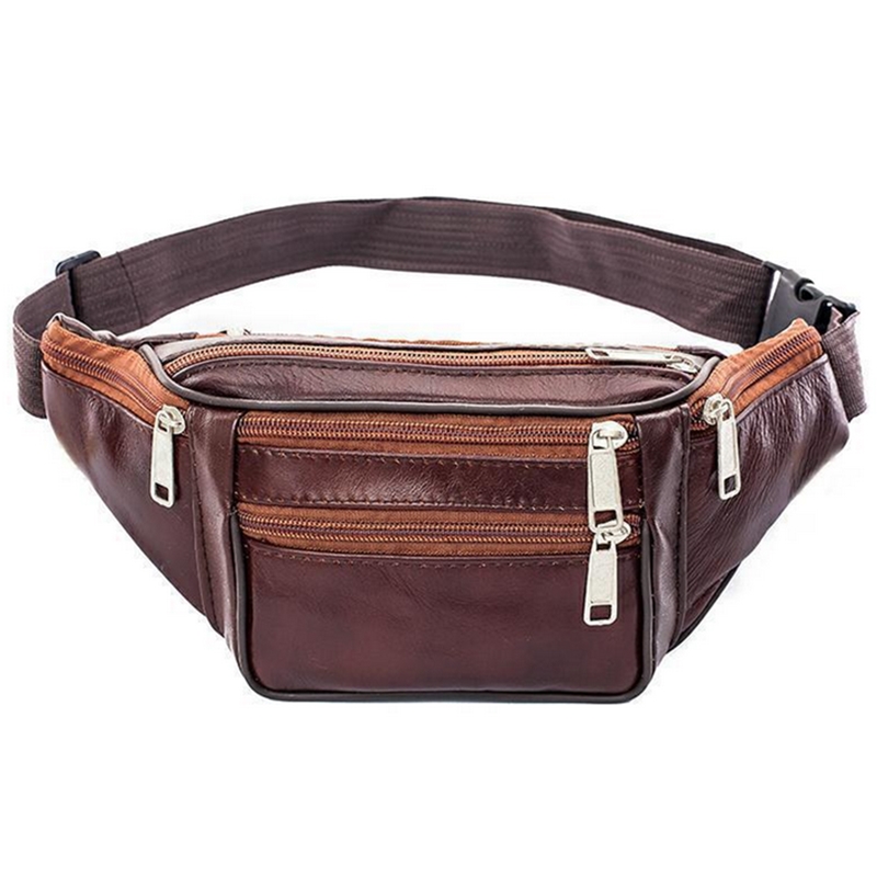 Money Belt Hidden - Кожаная мужская поясная нагрудная сумка, тонкая