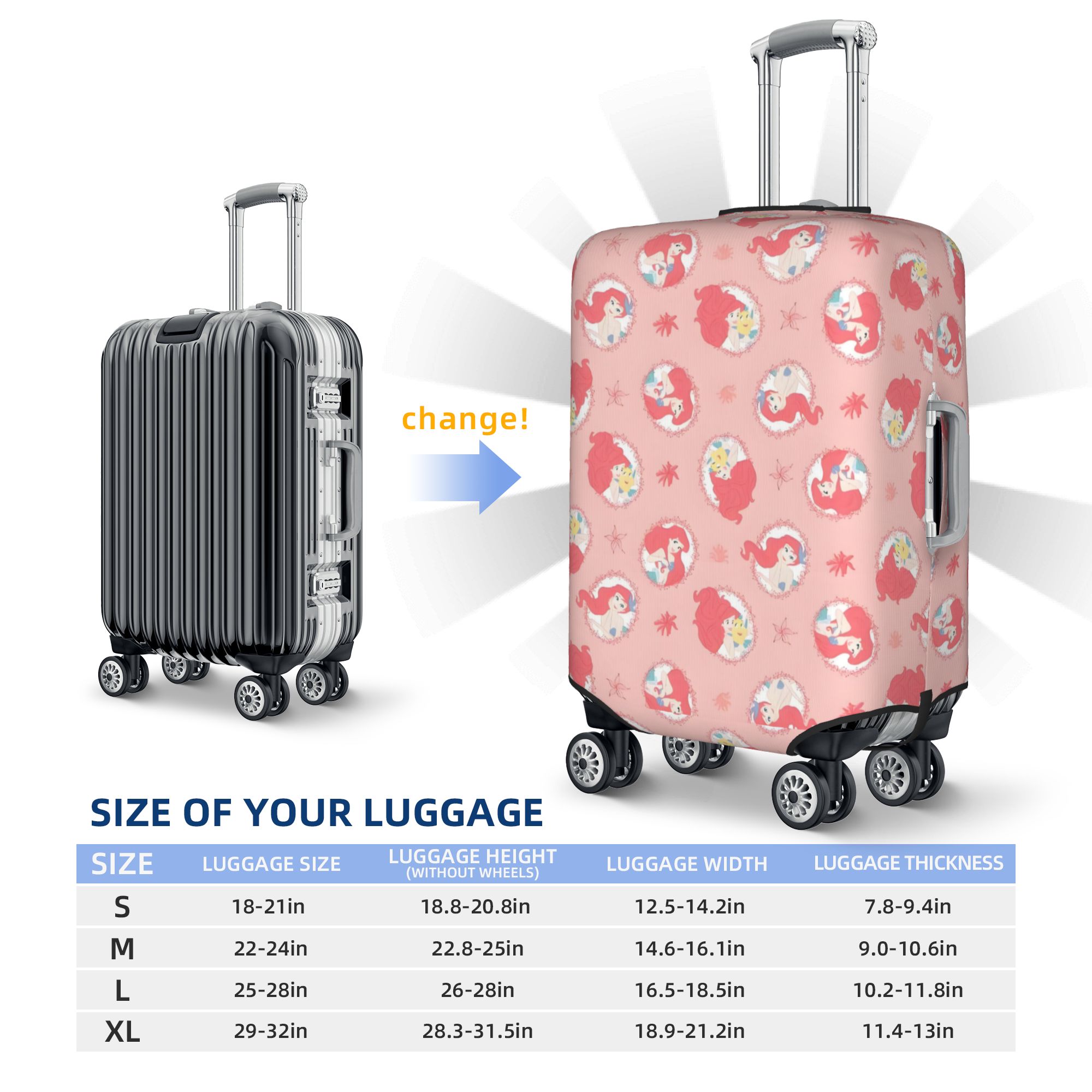 Чехол для чемодана «Русалочка» – обзор и цена Luggage Cover Protector